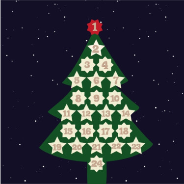 Weihnachtsbaum mit 24 Ziffern