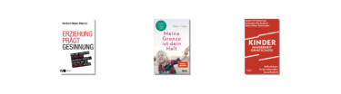 Buchcoversammlung mit drei Büchern zu den Themen Kindheit und Erziehung