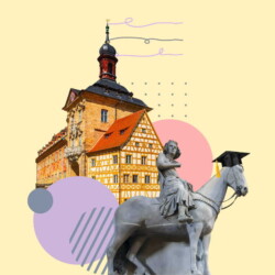 Der Bamberger Reiter und ein Fachwerkhaus