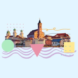 Das Stadtzentrum von Passau