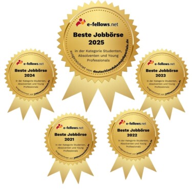 Auszeichnungen für e-fellows.net im Jahr 2021 bis 2025