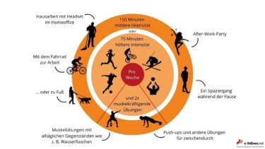 Infografik, Bewegung, Sport, Gesundheit, Fitness [Quelle: e-fellows.net]