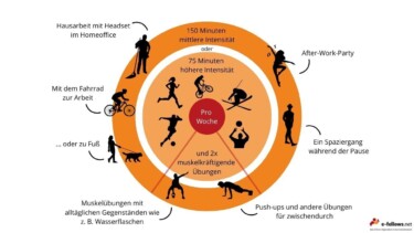 Infografik, Bewegung, Sport, Gesundheit, Fitness [Quelle: e-fellows.net]