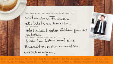 Sabbatical-Memo Detecon [Quellen: Detecon, e-fellows.net, Autoren: Stift und Papier: messomx, Hartholz Fußböden: 1681551]
