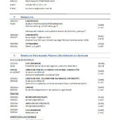 Beispiel-Lebenslauf Jura zum Download [Quelle: e-fellows.net]