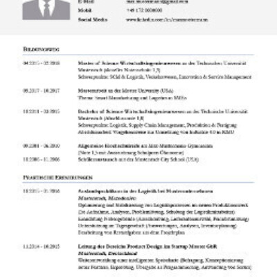 Beispiel-Lebenslauf Wirtschaftsingenieur Master zum Download [Quelle: e-fellows.net]