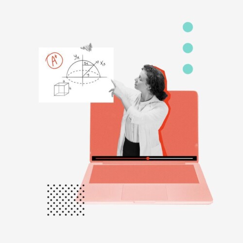 Eine Frau steht im Computer und zeigt auf eine mathematische Formel [© Lustre – stock.adobe.com]