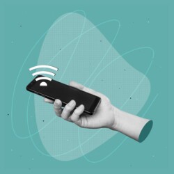 it case study beispiel Eine Hand hält ein Smartphone, aus dem das Wifi-Symbol zu kommen scheint.