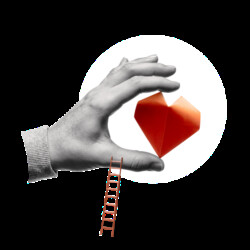 Hand hält rotes Herz und symbolisiert damit Medizin und Life Sciences