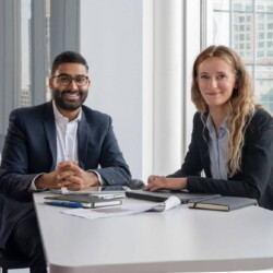 Zwei Mitarbeitende von DB Management Consulting