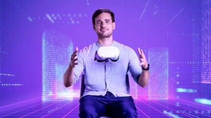 Mann mit VR-Brille