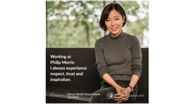 Hanni von Philip Morris: "Working at Philip Morris I always experience respect, trust and inspiration." [Quelle: Philip Morris]